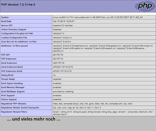 Screen PHP-Info Screen PHP-Info